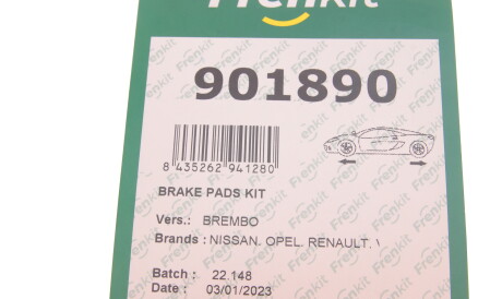 Фото 3 - Комплектуюча колодок FRENKIT 901890