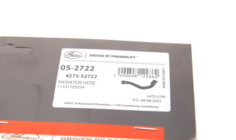 Фото 2 - Патрубок системи охолодження Gates 05-2722 (052722)