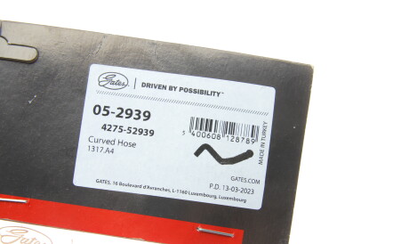 Фото 2 - Патрубок системы охлаждения Gates 05-2939 (052939)
