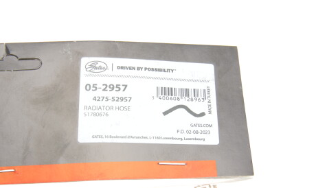 Фото 2 - Патрубок системи охолодження Gates 05-2957 (052957)