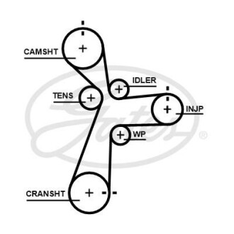 Ремінь ГРМ - (243502U000) Gates 5696XS