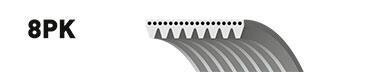 Поліклиновий ремінь - ((9069934496, 9069971492, 3034942, RF7J15909, RF5C15909A)) Gates 8PK1175ES