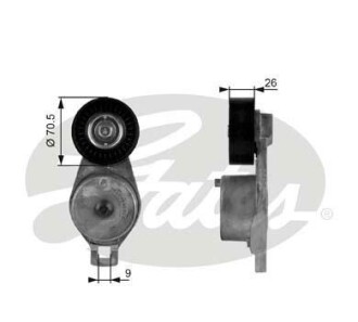 Натяжной ролик, поликлиновой ремень - (04861277AB, 04861277AD, 4861277AB) Gates T38185