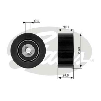 Паразитный / ведущий ролик, поликлиновой ремень - (1613838280, 575147, 575184) Gates T38280 (фото 1)