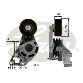 Натяжной ролик, поликлиновой ремень - (045903315A) Gates T38472