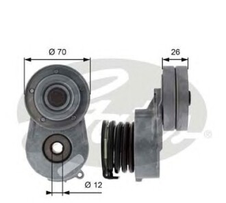 Ролики натягувачі приводу допоміжних агрегатів - Gates T38496