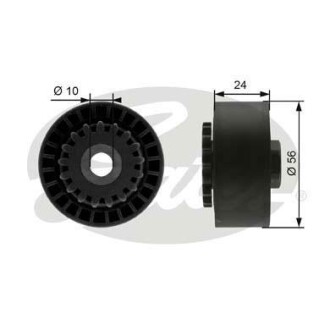 Натяжной ролик, поликлиновой ремень - (1175000Q0G, 1175000QAH, 1175000QAS) Gates T39056 (фото 1)
