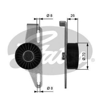 Rolka micro-v napinajaca dacia logan (ls_) 1.4 (lsoa, lsoc, lsoe, lsog) 2004-09> szt - (117505777R, 8200849831) Gates T39393