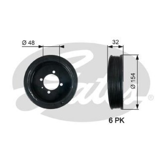 Шкив коленчатого вала OPEL ASTRA/MERIVA/ZAFIRA 1.7D 03- - (55575960, 5614450, 614172) Gates TVD1130