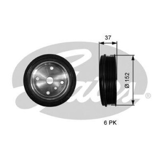 Kolo pasowe volvo s60 i 2.4 d5 2001-01> szt - (30637335, 30731865, 8642368) Gates TVD1137