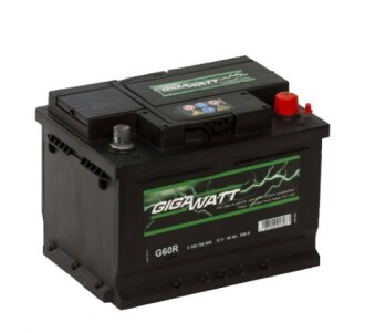 Аккумулятор (обратная поляр.) (Чехия,) 60АЧ 12V - ((01579A111K)) GIGAWATT 0185756008
