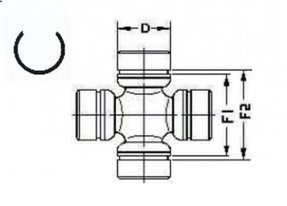 Крестовина приводного вала - (37126C9425, 39625U2125, 3962521025) GKN (Lobro) U186