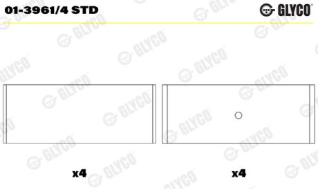 Шатунный подшипник - (06B198701B, 050105701, 050105701C) Glyco 01-3961/4 STD