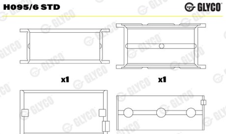 Подшипник коленвала - Glyco H095/6 STD