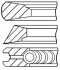 Поршневі кільця (114 STD 3,5-3-231) CASE AG CHEM A-2800, 1703, 1803, 004, 1804, 1844 AGCO R42, R62 CASE IH 1660, 2577, 721, 821, 240, 255, 270 FORD 9282 HYUNDAI 25, 760, R280LC, R290LC - GOETZE 0815560010 (фото 1)