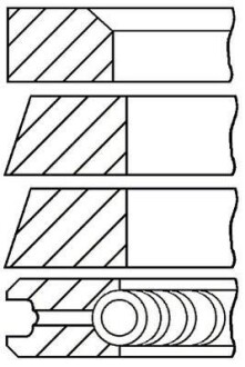Поршневі кільця (114,3мм (STD) 5-2,385-2,385-6,335) PERKINS MASSEY FERGUSON 100, 1000, 200, 500 4.318/4.3182/A4.318 - GOETZE 08-322300-00