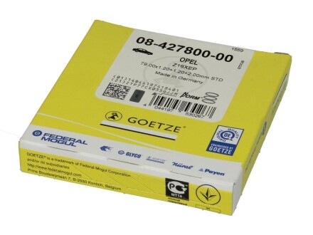 Фото 2 - Кольца поршневые GOETZE 08-427800-00 (0842780000)