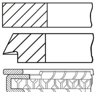 Кільця поршневі,комплект - GOETZE 0843980000