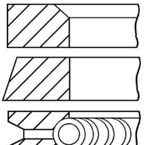 Комплект поршневых колец - (030198155A) GOETZE 08-502207-00