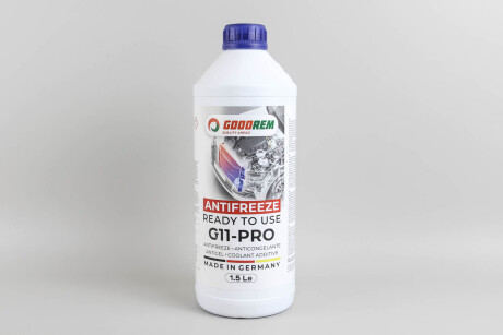 Антифриз G11 BLUE (синій) -38°C готовий (1.5L) (GERMANY) - GOODREM R38G11-BLU-015