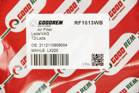 Фото 3 - Повітряний фільтр GOODREM RF1013WB