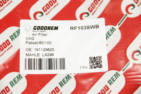 Фото 3 - Повітряний фільтр GOODREM RF1038WB
