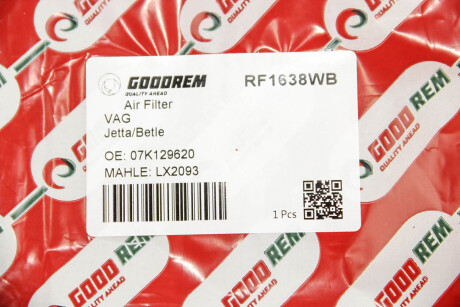 Фото 3 - Повітряний фільтр GOODREM RF1638WB