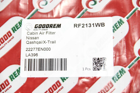 Фото 3 - Фільтр салону GOODREM RF2131WB