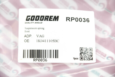Фото 3 - Пружина підвіски GOODREM RP0036