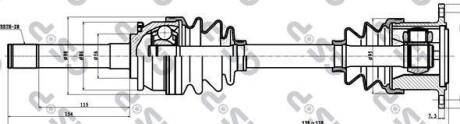 Полуось передняя правая Pajero, L200 (96-2007) - (s2261102BSK1, S2261102B, MR276874SK1) GSP 239006