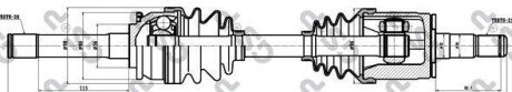 Полуось передняя левая Pajero, L200 (96-2007) - (mb620653, mr276870, mr276871) GSP 239007