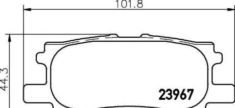 Гальмівні колодки зад. Lexus RX 03-08 (sumitomo) - HELLA PAGID 8DB355010-621 (фото 1)