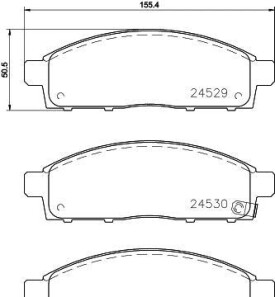 Гальмівні колодки пер. Mitsubishi L200 05-15 (tokico) - HELLA PAGID 8DB355013-221