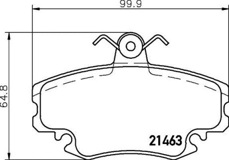 Гальмівні колодки пер. Logan 05-/Megane 96-03/Clio 91-05 (з датчиком) - HELLA PAGID 8DB355018-131