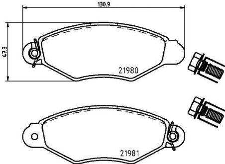 Гальмівні колодки пер. Kangoo 97-08 (Bosch) - HELLA PAGID 8DB355019-311