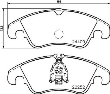 Колодки гальмівні дискові комплект; передн. - HELLA PAGID 8DB355023221