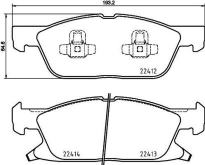 Колодки гальмівні комплект - (ktj1gc2k021aa, f2gc2001cb, f2gc2001ca) HELLA PAGID 8DB355024981