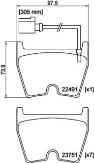Колодки гальмівні, дискове гальмо - HELLA PAGID 8DB355025171
