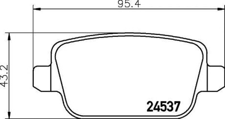 Колодки гальмiвнi дискові комплект; задн. - HELLA PAGID 8DB355025351