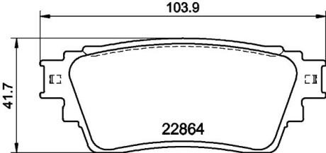 Колодки гальмівні, дискове гальмо - (4605B989, 4605B987, 4605B560) HELLA PAGID 8DB355040501