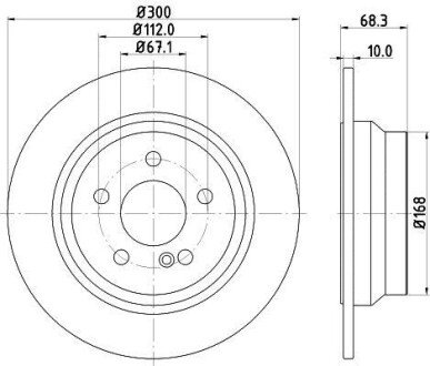 Гальмівний диск зад. Audi A6 04- - HELLA PAGID 8DD355108-841