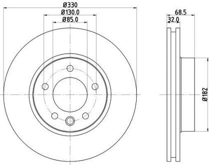 Диск гальмівний з покриттям PRO; передн., прав. - HELLA PAGID 8DD355109741