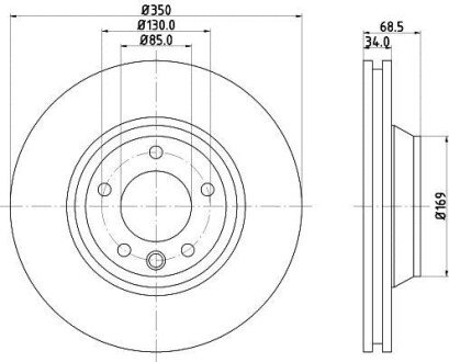 Гальмівний диск перед Audi Q7 Пр - HELLA PAGID 8DD355109-761