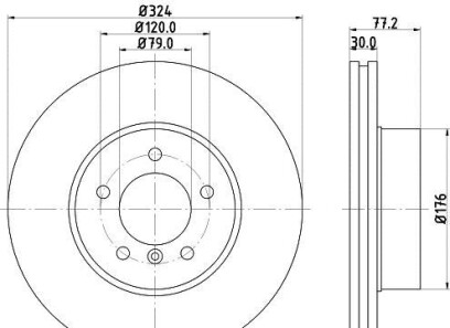 Диск гальмівний з покриттям PRO; передн. - HELLA PAGID 8DD355109921