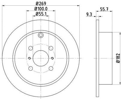 Диск гальмівний з покриттям PRO; задн. - HELLA PAGID 8DD355110491