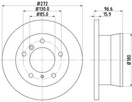 Гальмівний диск зад. Sprinter 308-316 96-06 (16mm) (PRO) - HELLA PAGID 8DD355111-901