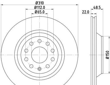 Диск гальмівний з покриттям PRO задній - HELLA PAGID 8DD355112121