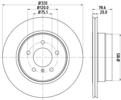 Диск гальмівний з покриттям PRO; задн. - HELLA PAGID 8DD355114001