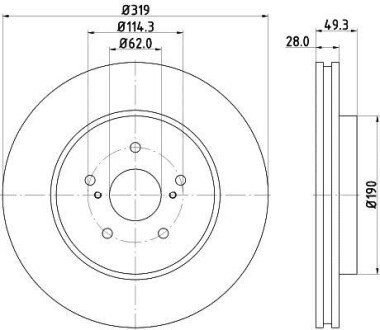 Диск гальмівний з покриттям PRO; передн. - HELLA PAGID 8DD355114981