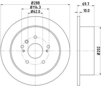 Диск гальмівний з покриттям PRO; задн. - HELLA PAGID 8DD355114991